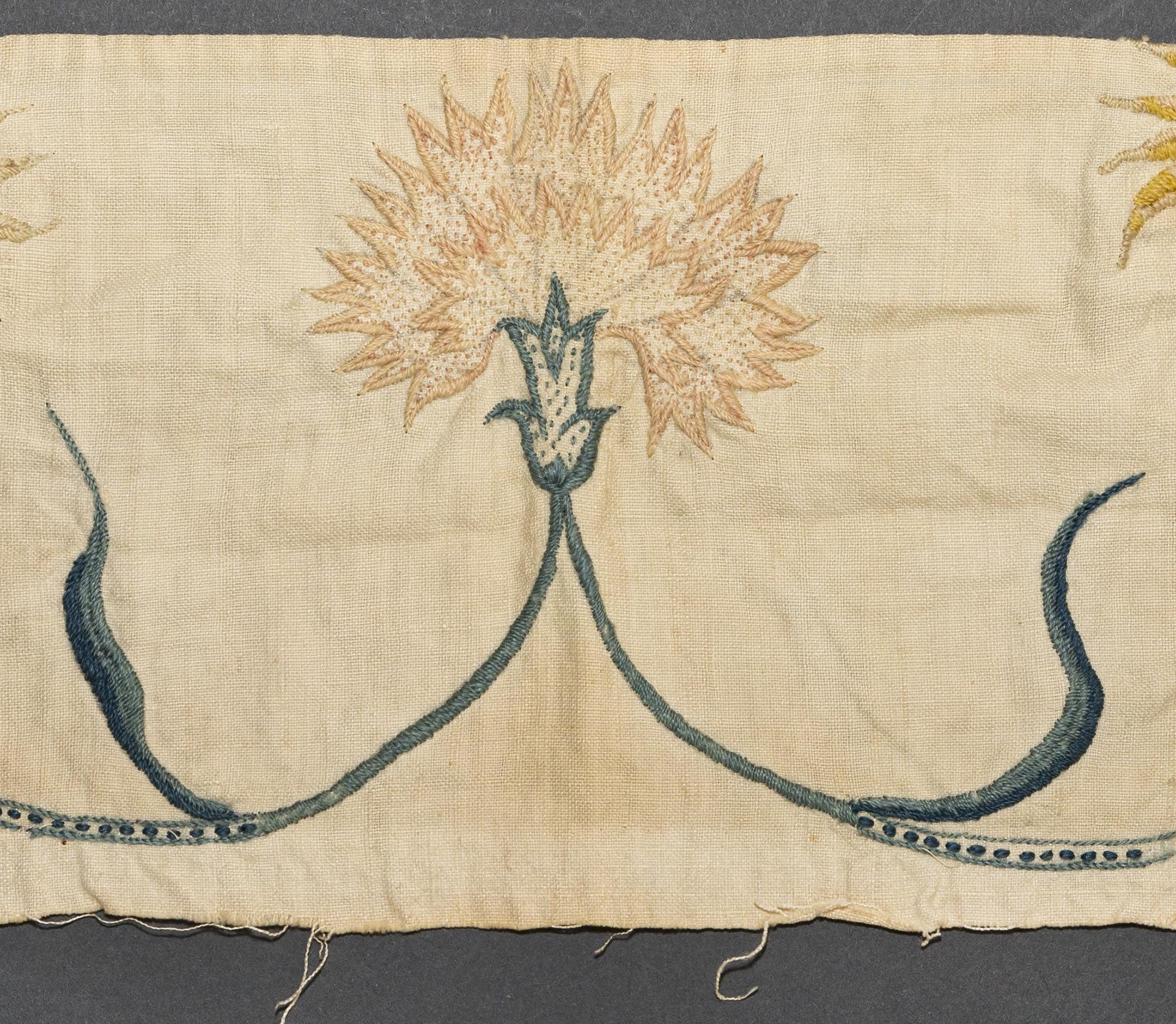 1969.1239 Textile fragment, embroidered, detail 2