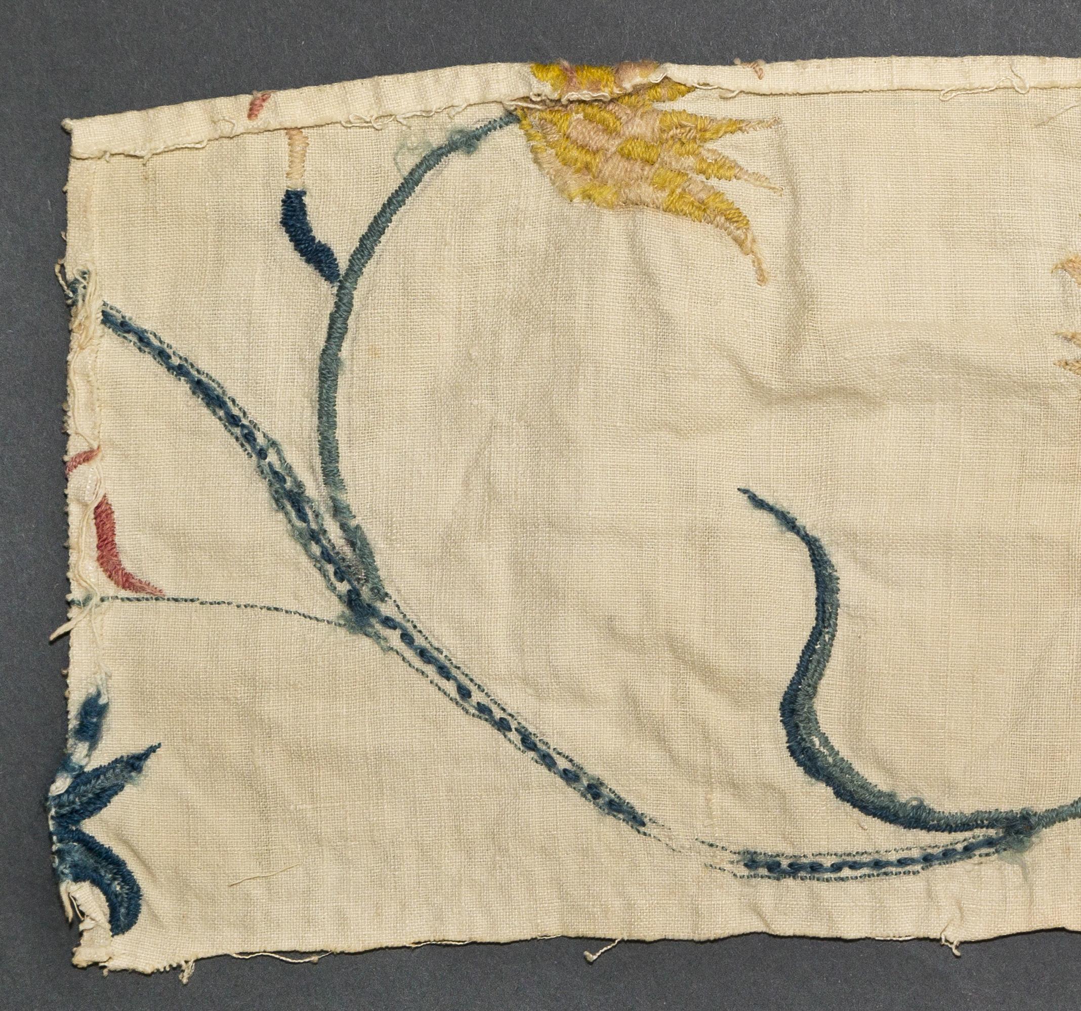 1969.1239 Textile fragment, embroidered, reverse, detail 3