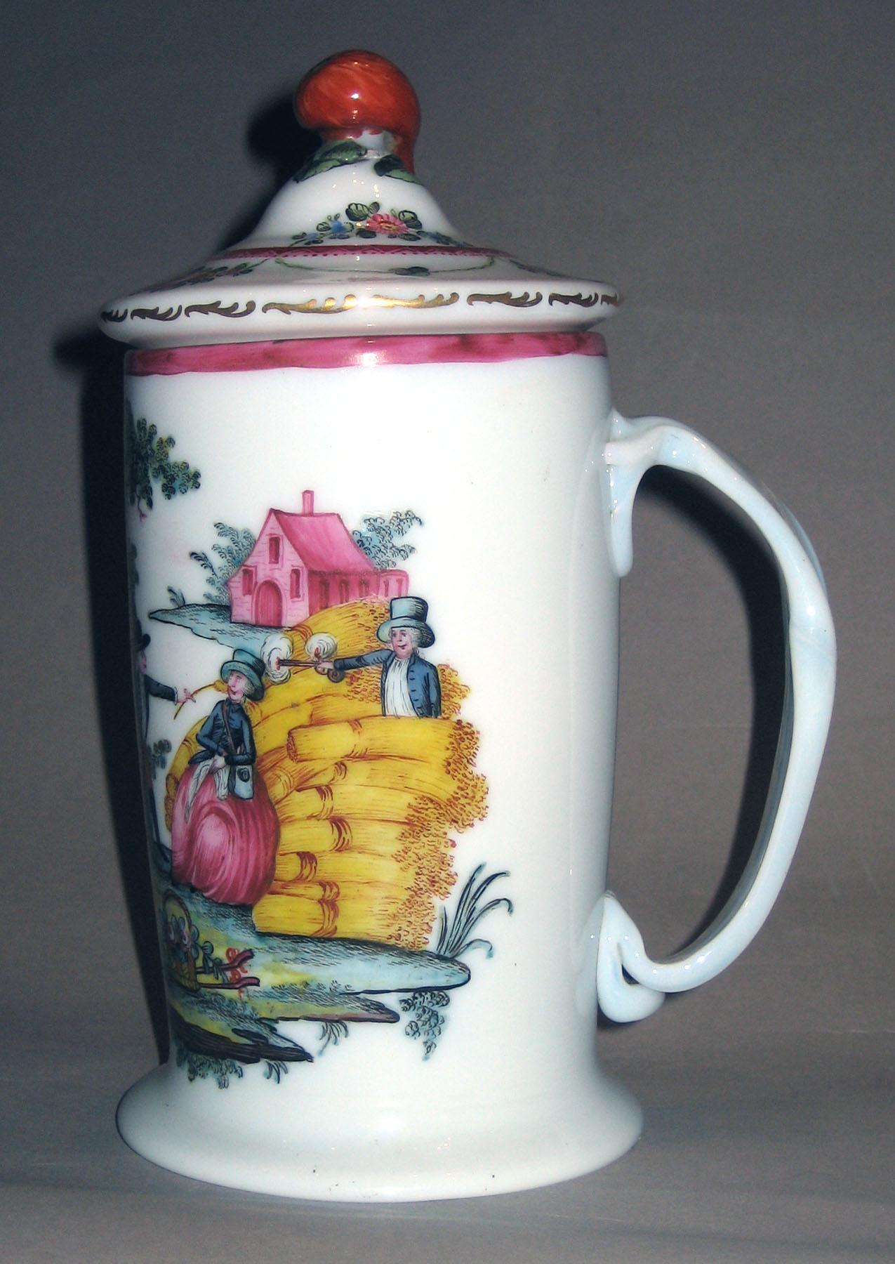 1969.1426 A, B (side) White Glass Covered Mug