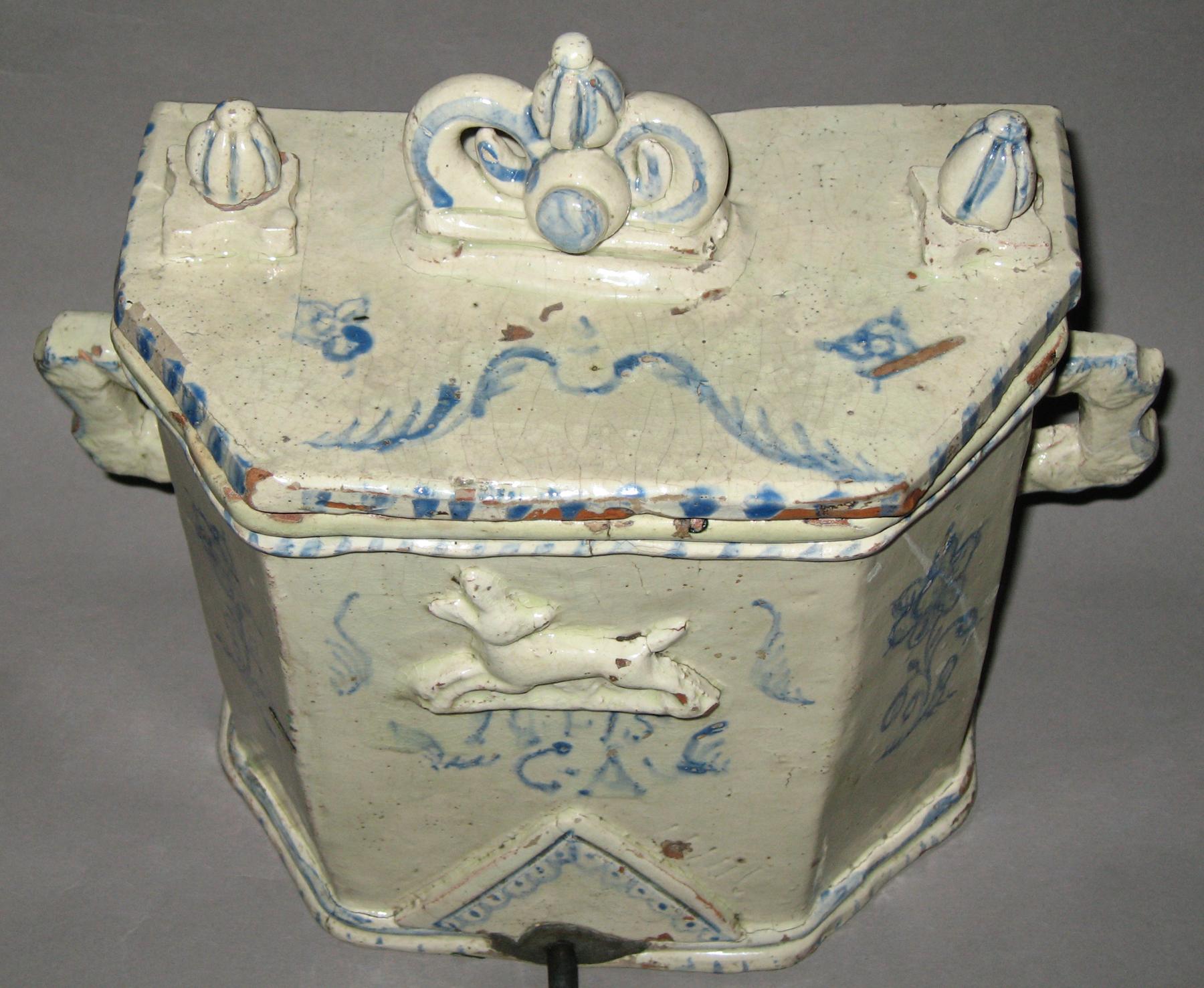 1969.1528 A, B Earthenware cistern or fountain (top)