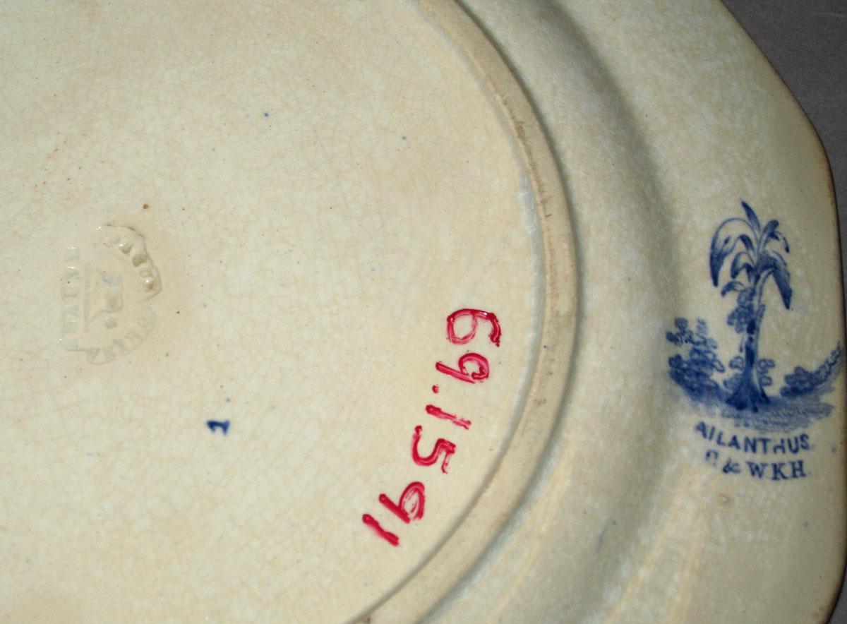 1969.1591 Harvey pearlware plate (marks)