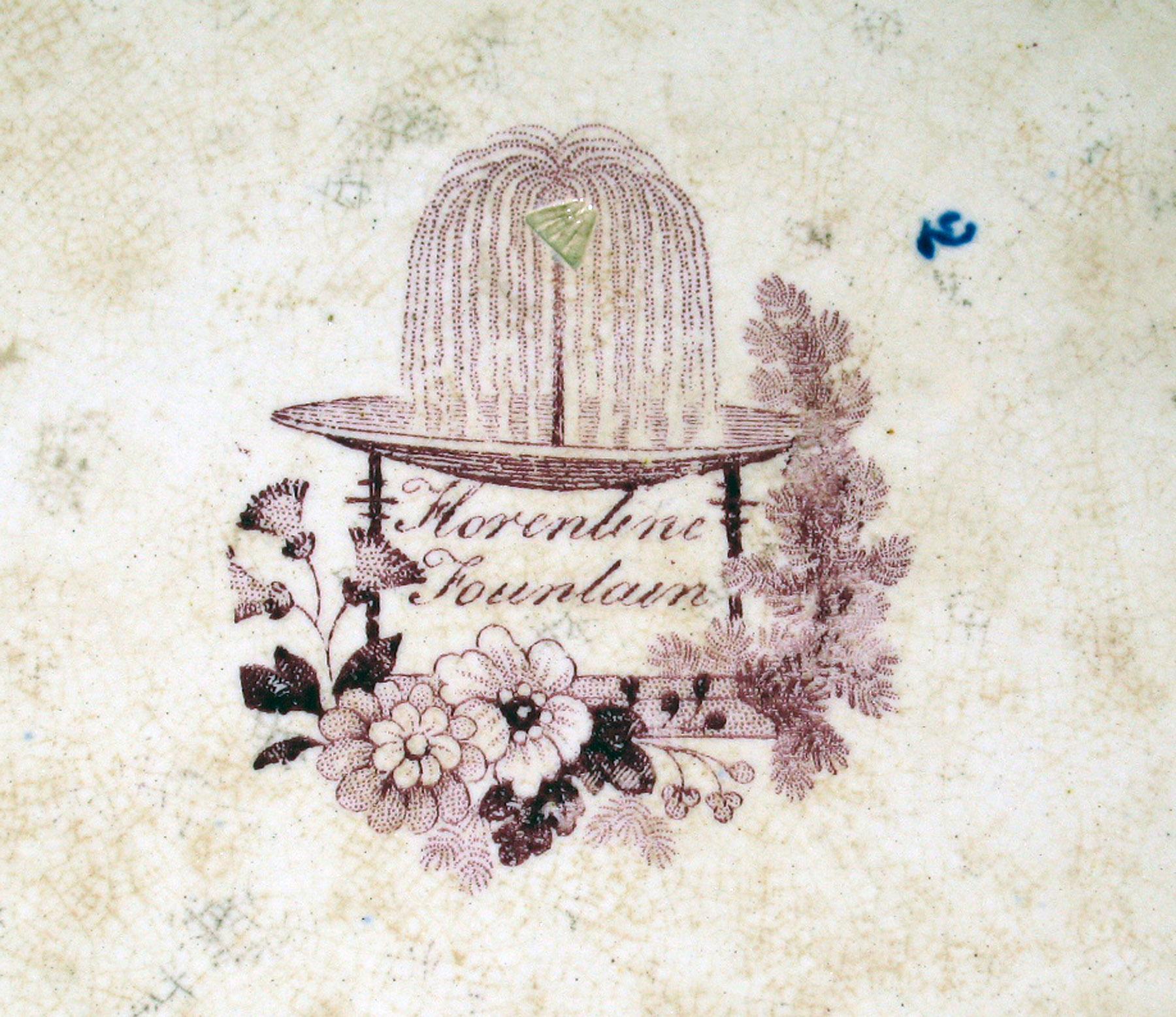 1969.1610 Earthenware plate, detail