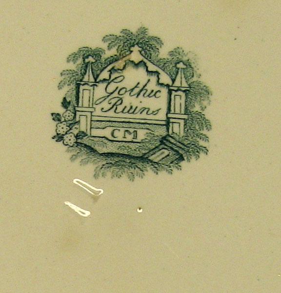 1969.1660 Gothic Ruins pattern dish (mark)