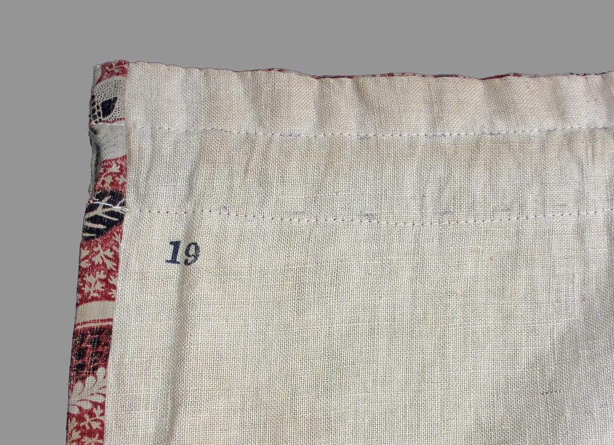 1969.1672 A textile, printed reverse detail 1