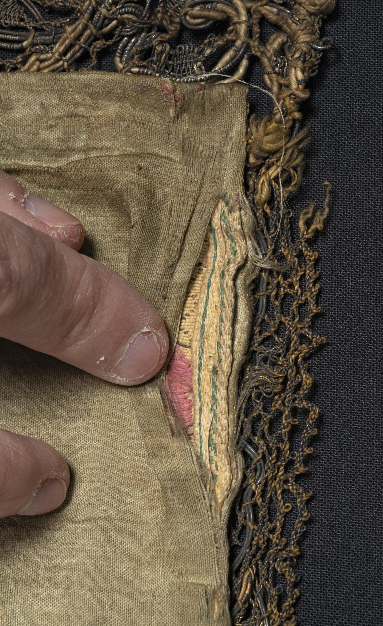 1969.1689 Textile, woven, detail 10, reverse