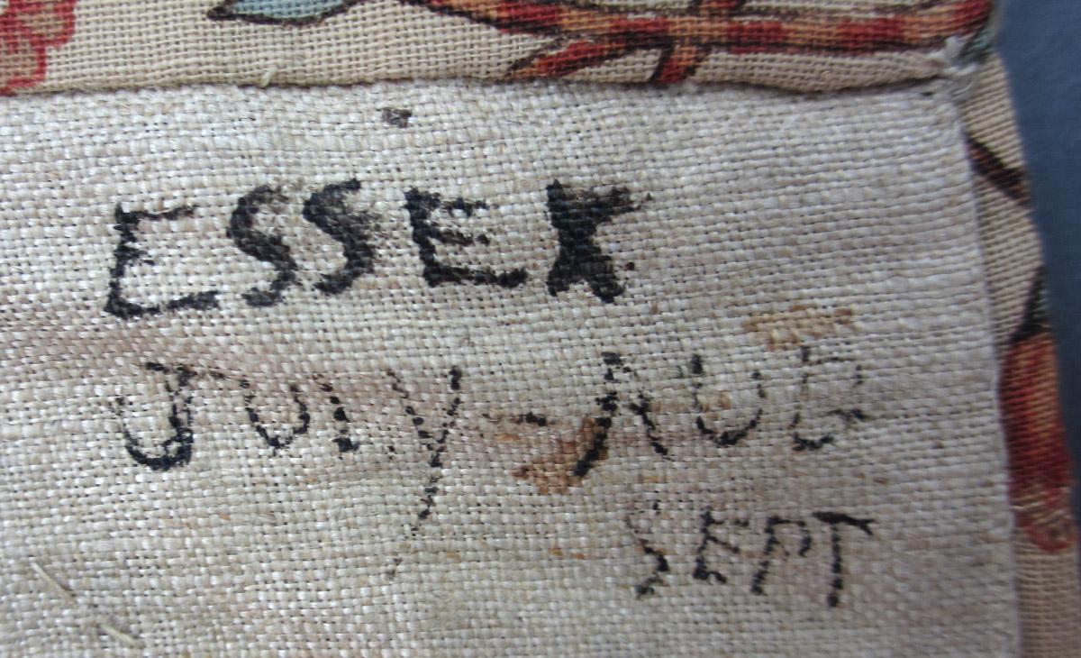 1969.1700 Bedcover inscription