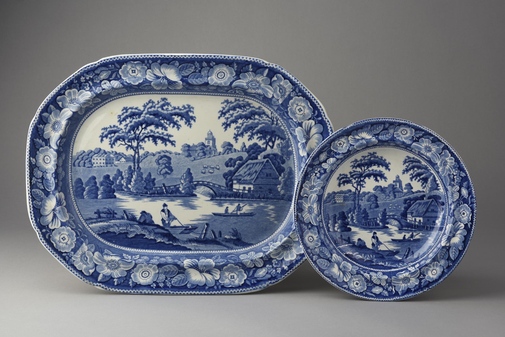 1969.1734, Plate or bowl, 1967.1606 Dish, view 1