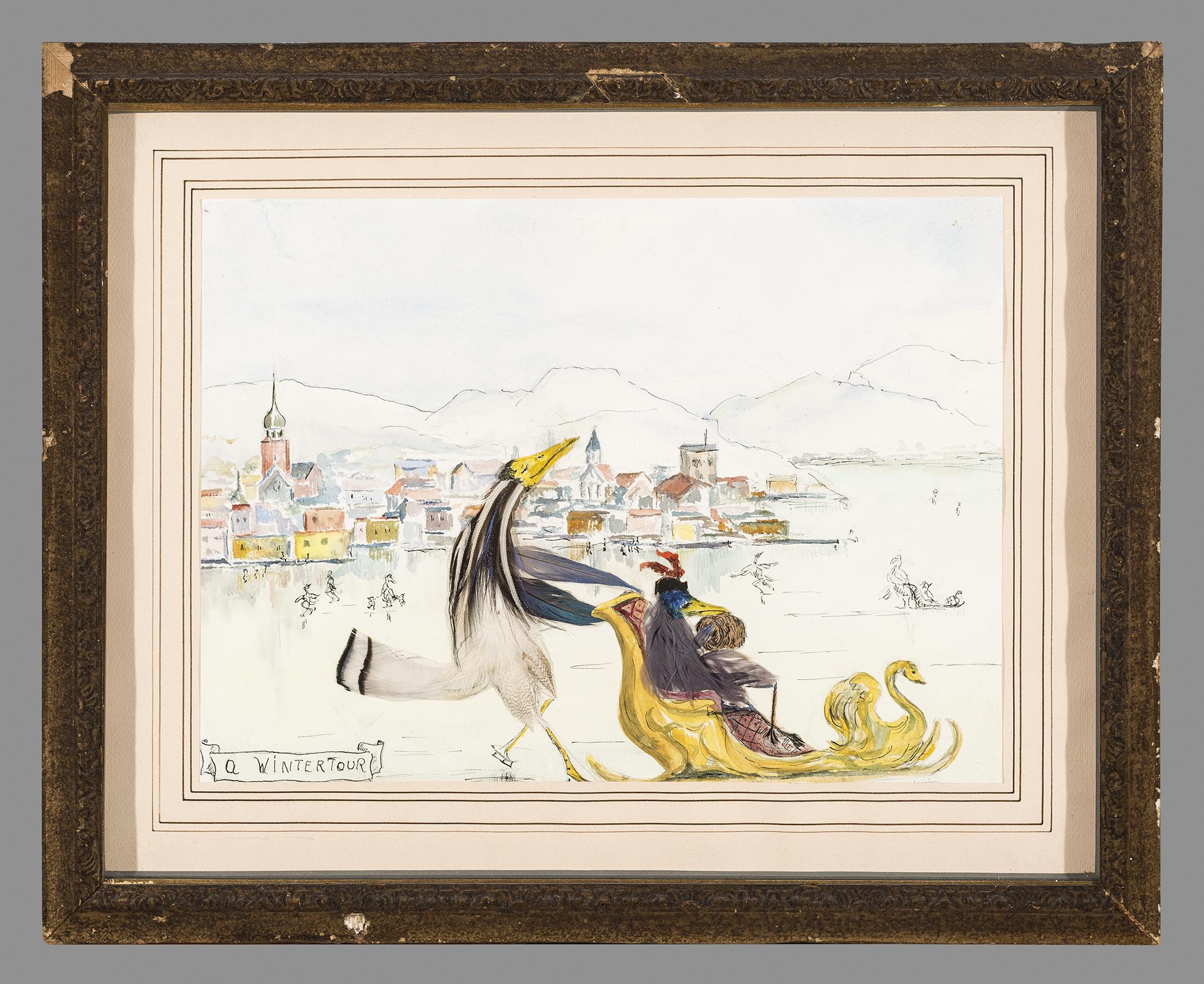 1969.1762 Watercolor, 1969.1765 Frame, view 1