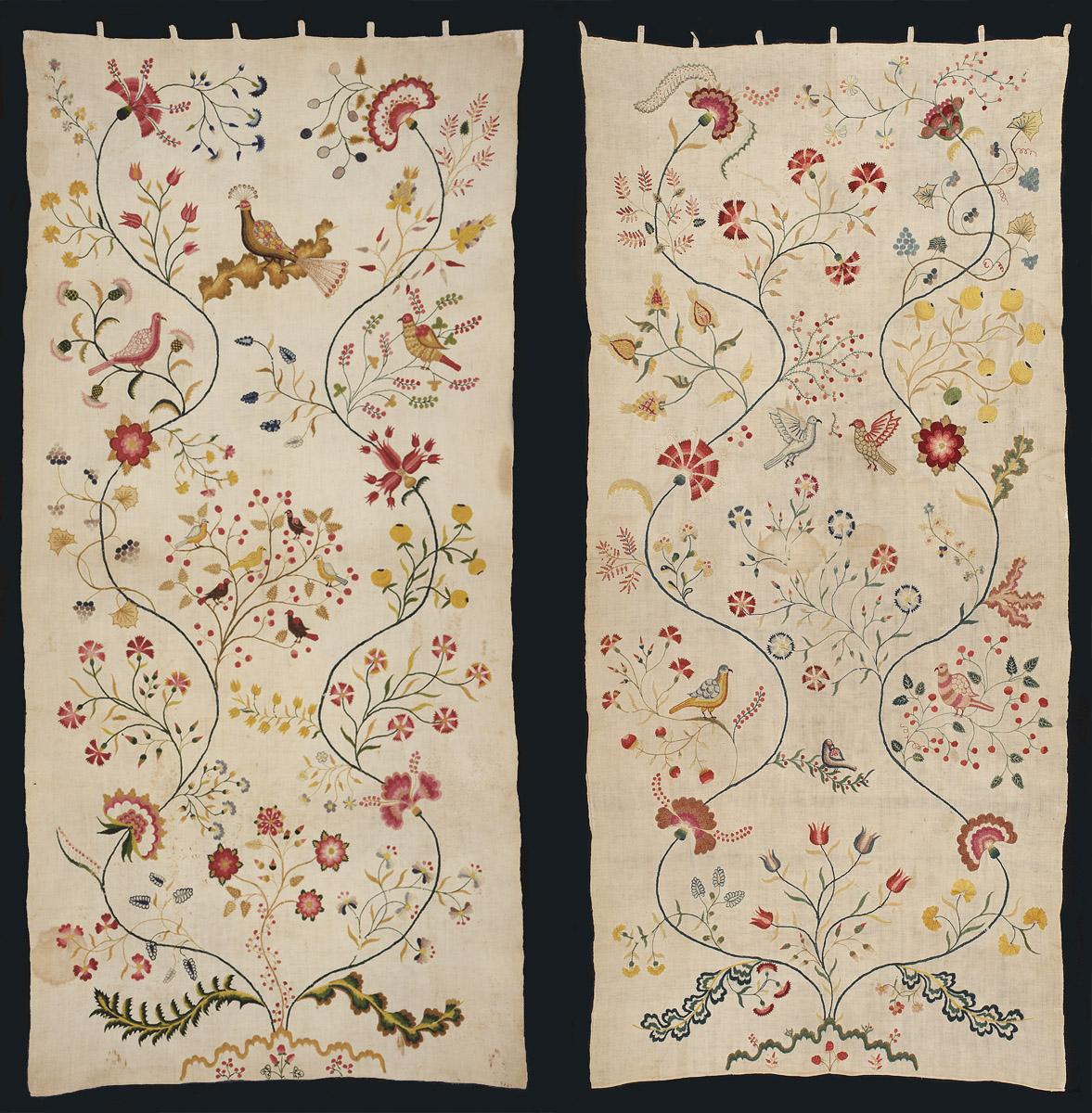 1957.0044.001 B and .001 A Bed hangings, Bed curtains