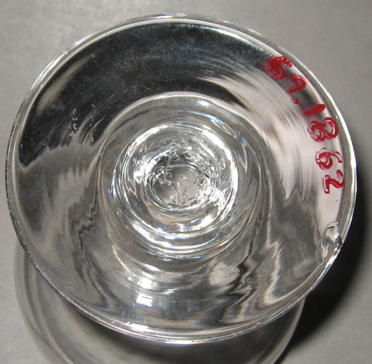 1969.1862 Colorless glass goblet (underside)