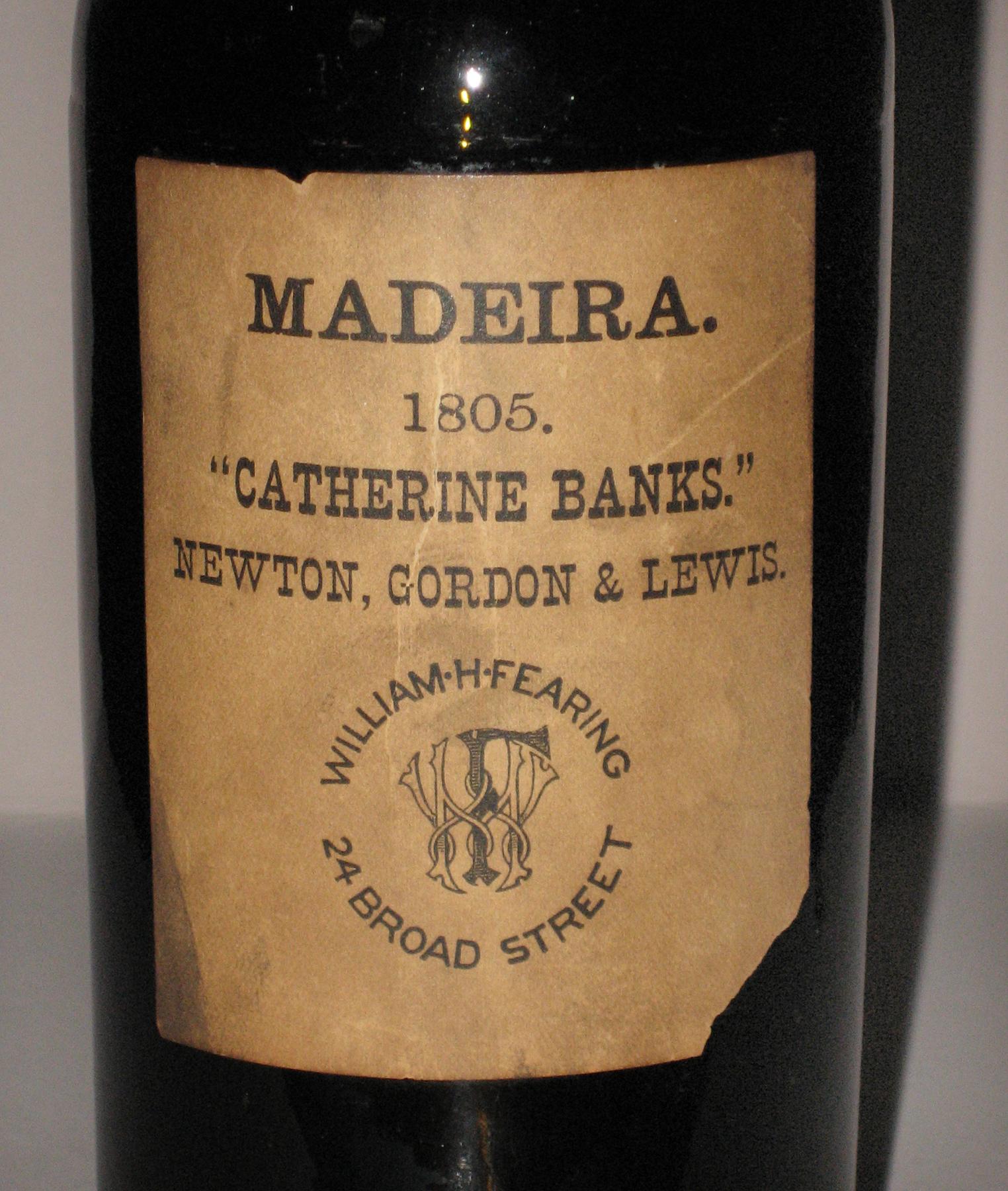 1969.1883 Wine bottle with Madeira (lable detail)