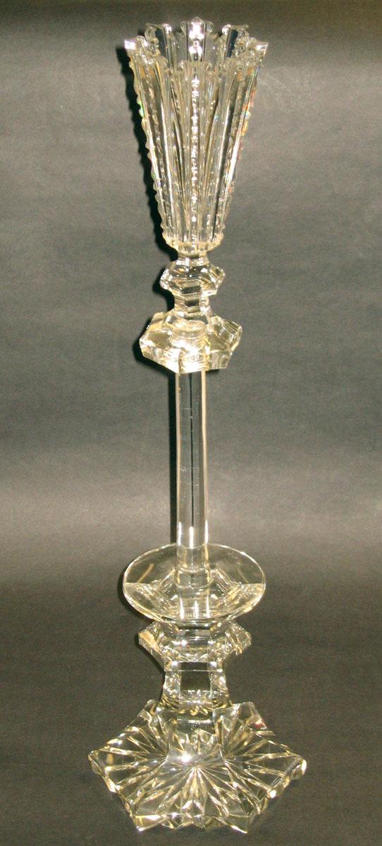 1969.1896.004, 1969.1898 Glass vase raised on a pedestal