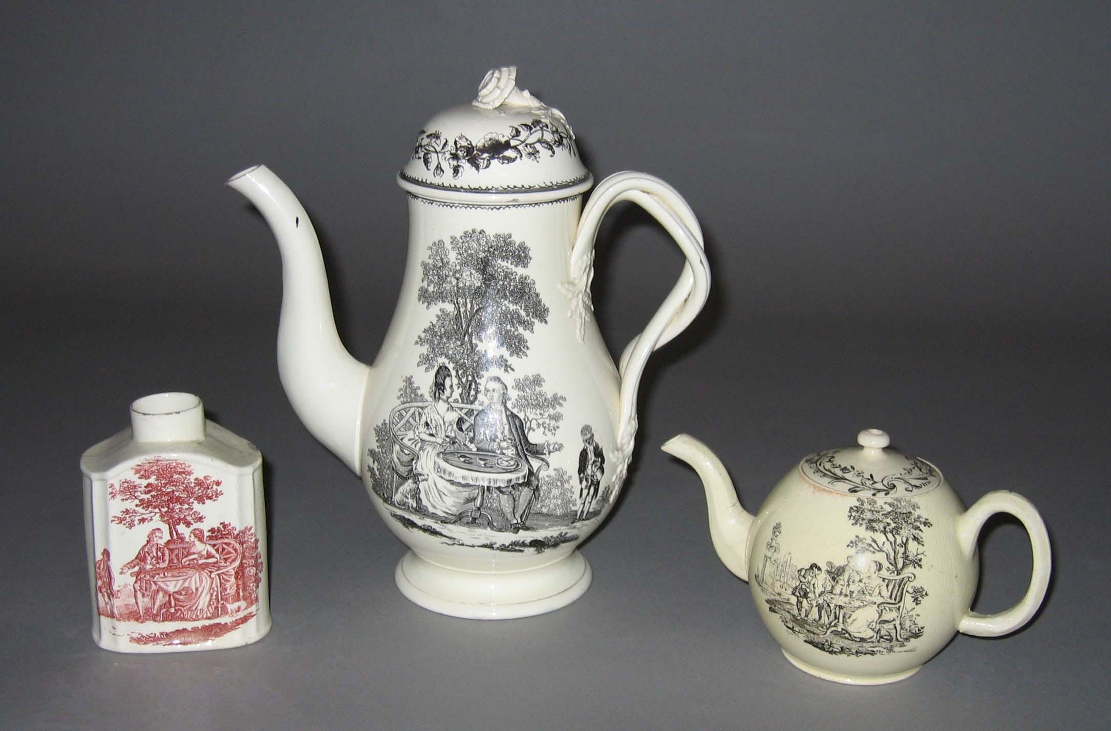1969.1908, 1959.2684, 1974.0198 Creamware "Tea Party" ware
