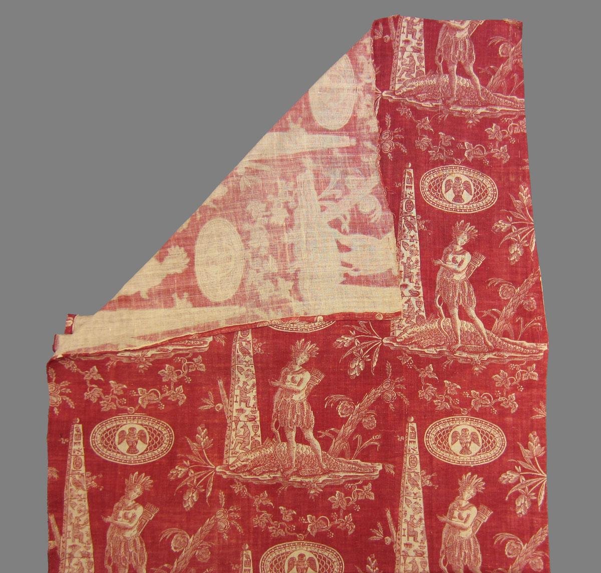 1969.1960.001 textile, printed partial folded corner