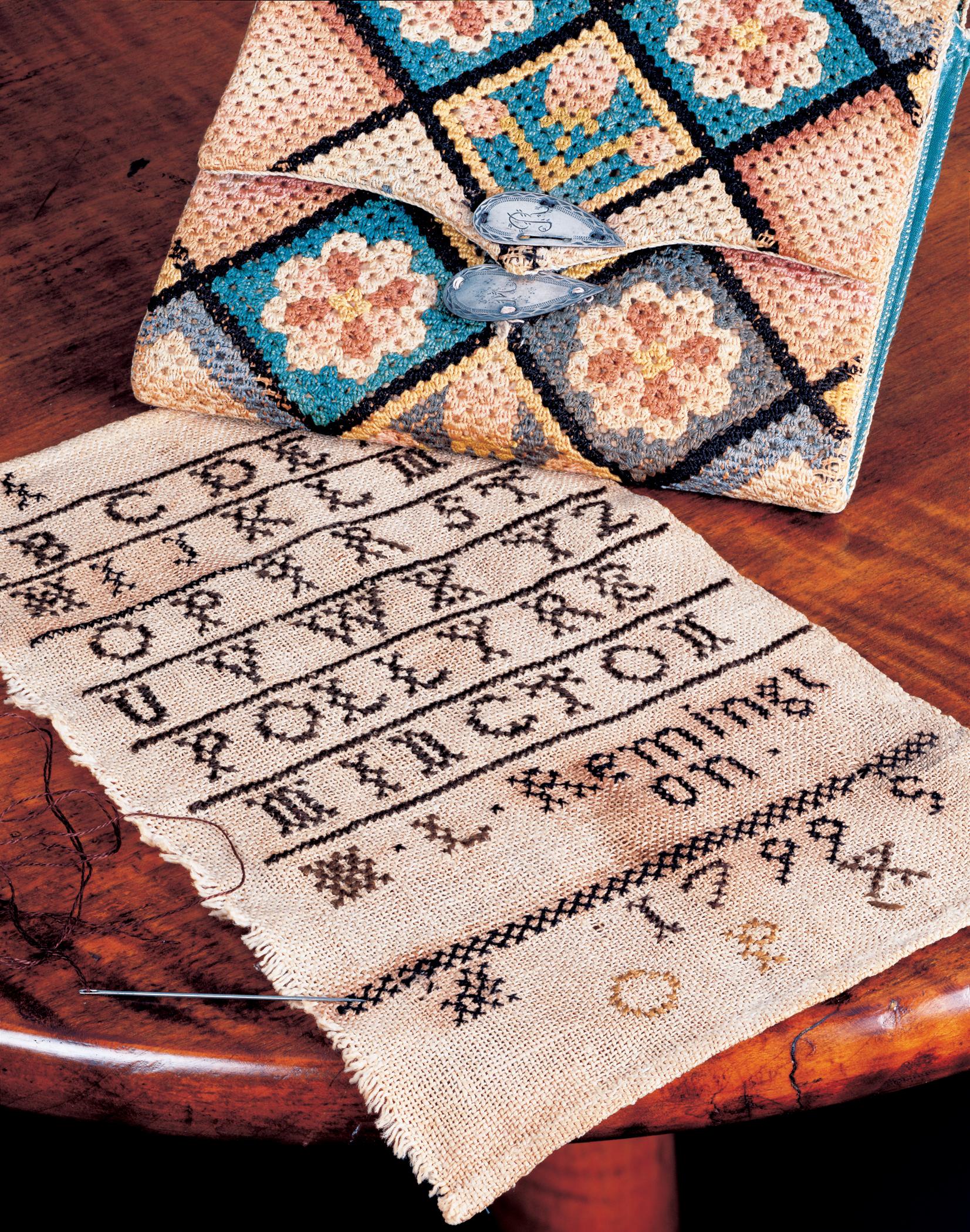 1957.0067.009, 1957.0067.010 Pocketbook and sampler