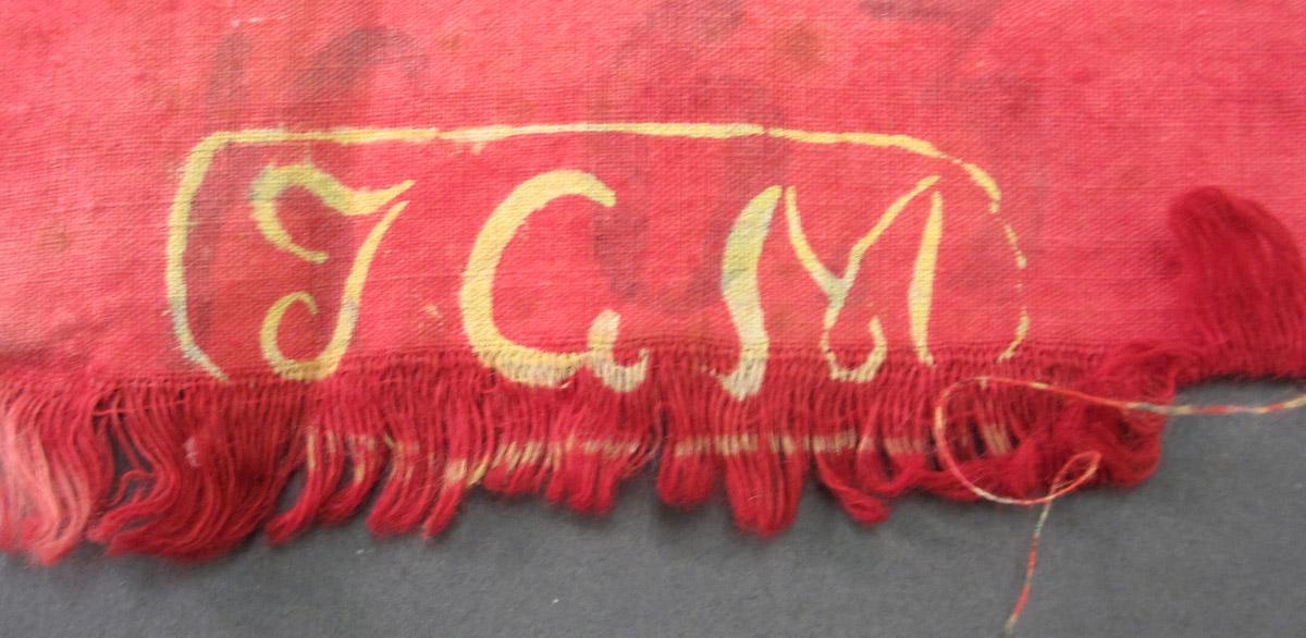 1962.0163.021 Textile, printed inscription 1