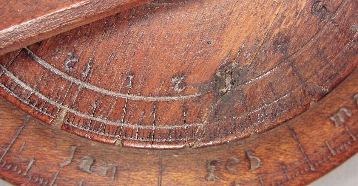 1957.0084.015, Nocturnal, number dial detail
