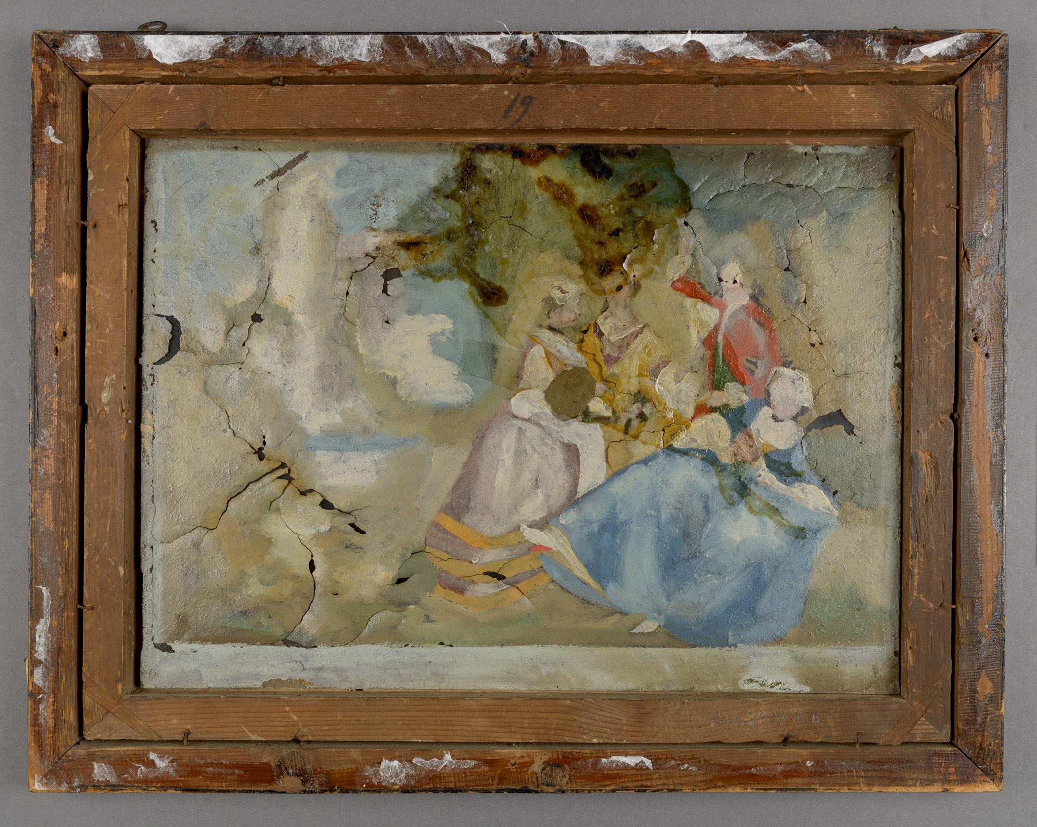 1969.2804 A Print on glass, B Frame, view 2, reverse