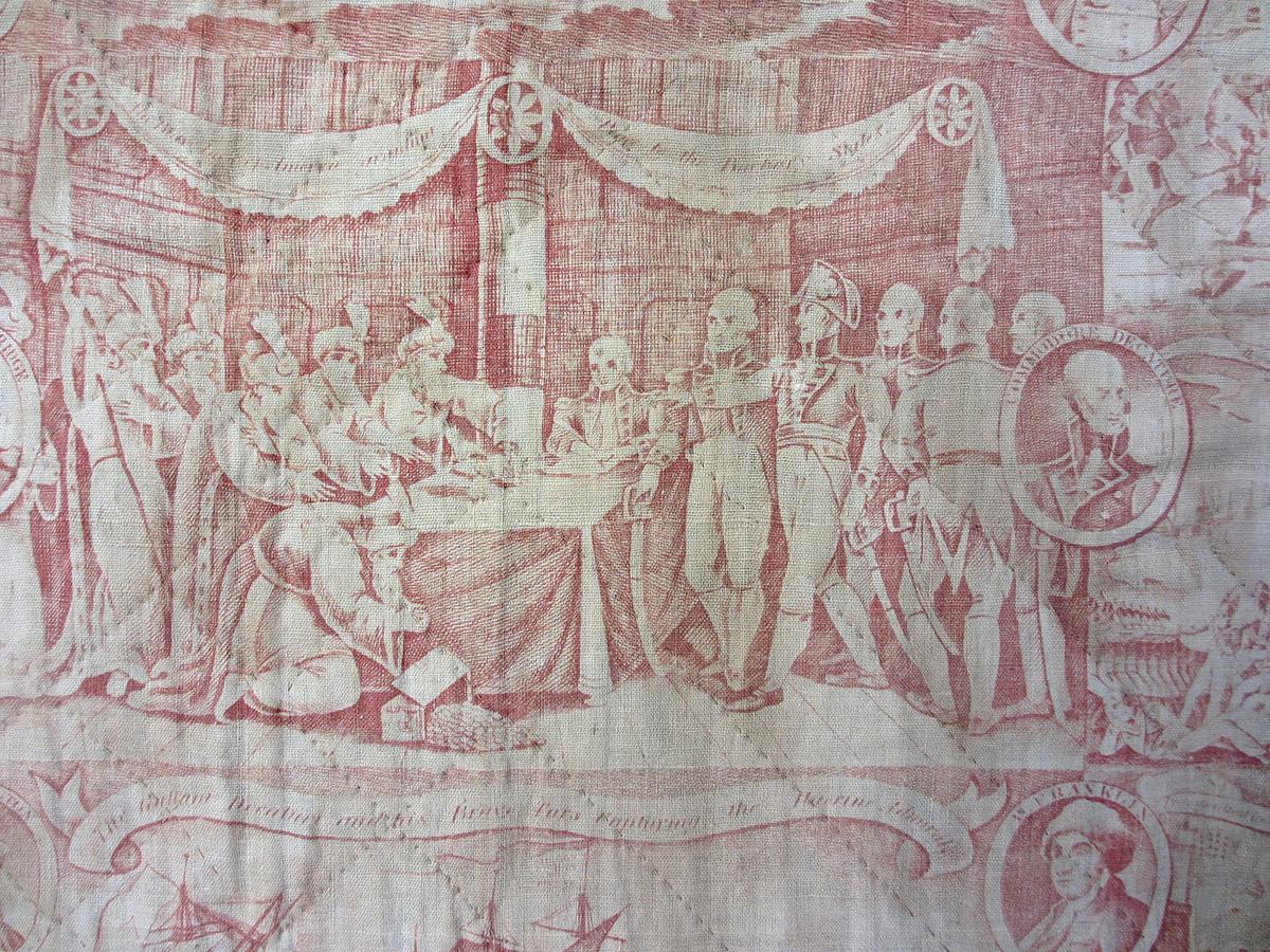 1969.3058 textile, printed reverse detail 1