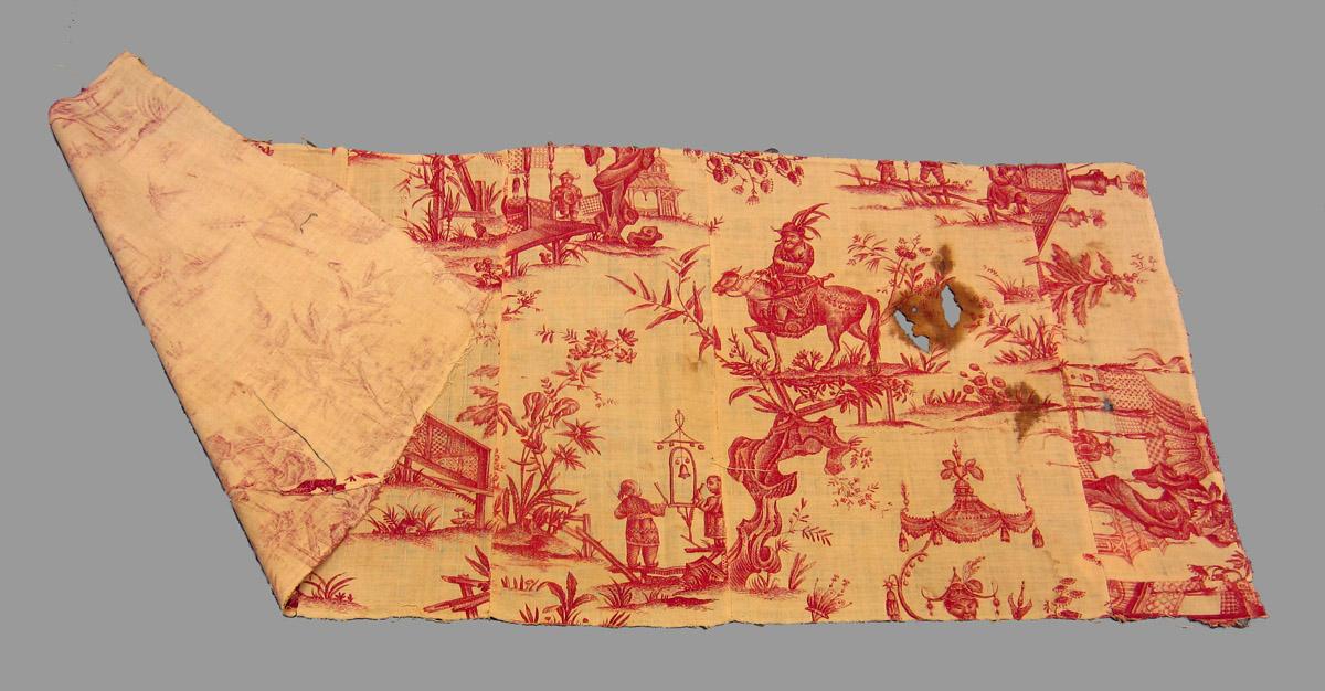 1969.3064 textile, printed folded corner