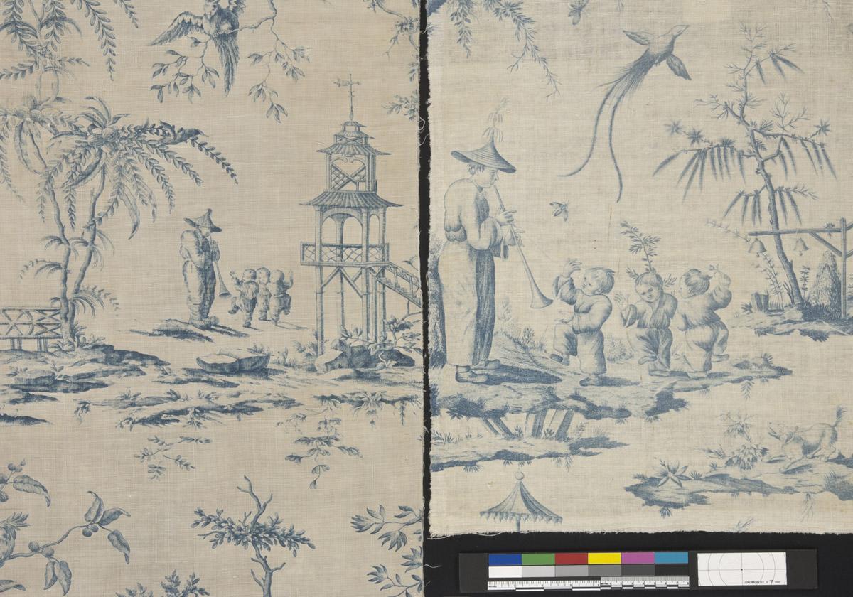 1969.3065 B Textile, printed and 1957.0075.007 Textile, printed, view 2