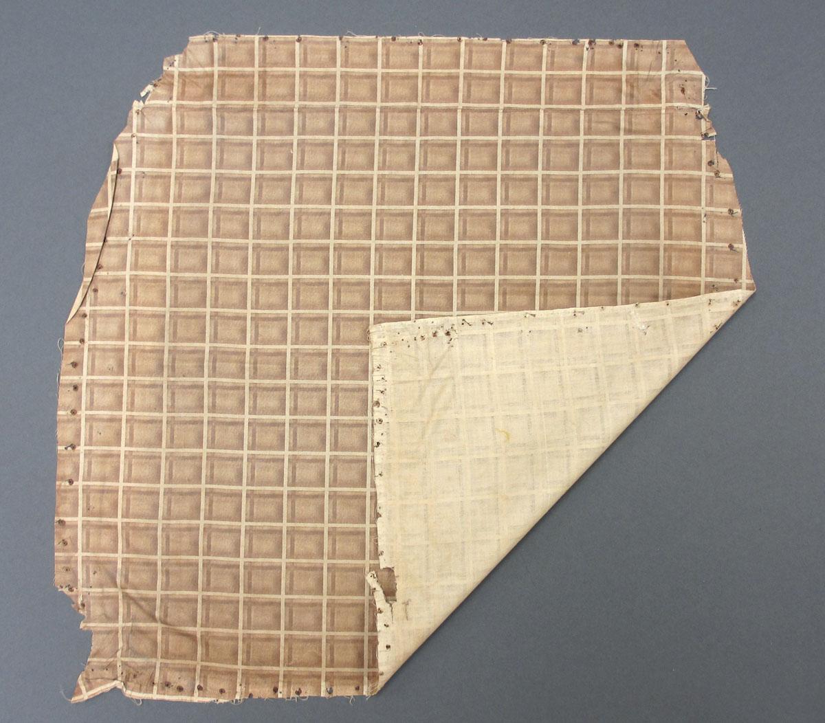 1969.3088 Textile, printed folded corner