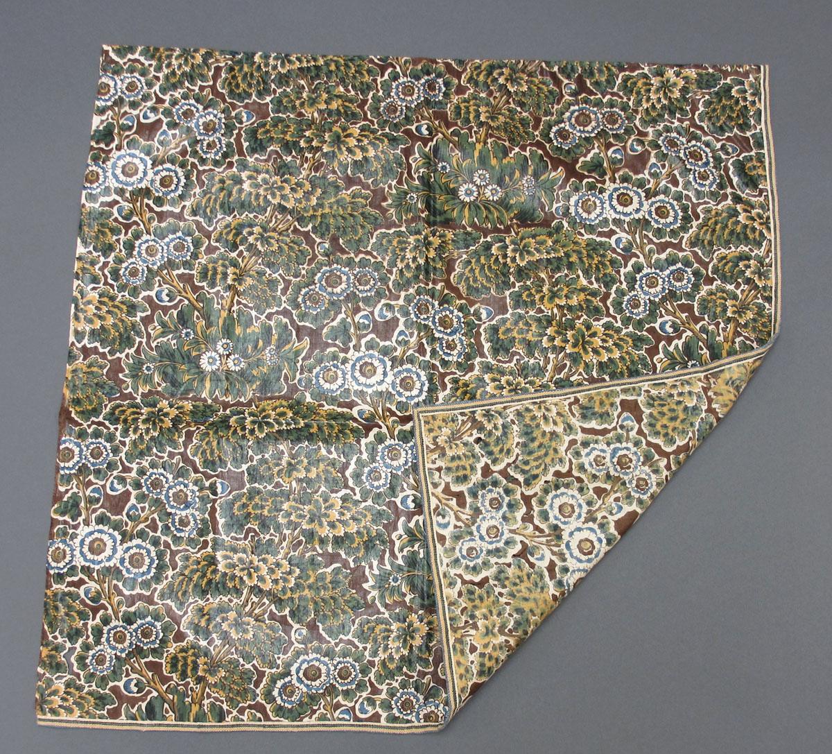 1969.3094 Textile, printed folded corner