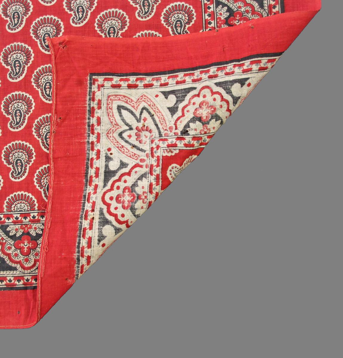 1969.3100 textile, printed folded corner