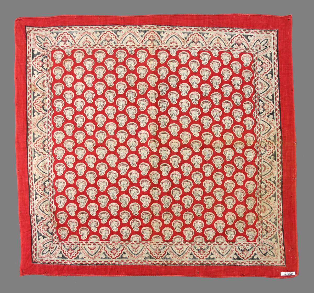 1969.3100 textile, printed reverse