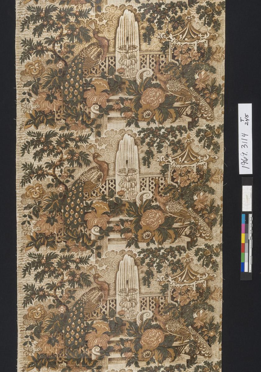 1969.3114 Textile, printed, detail 1