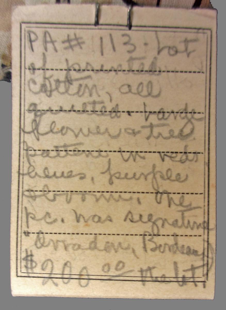 1969.3160 textile, printed label