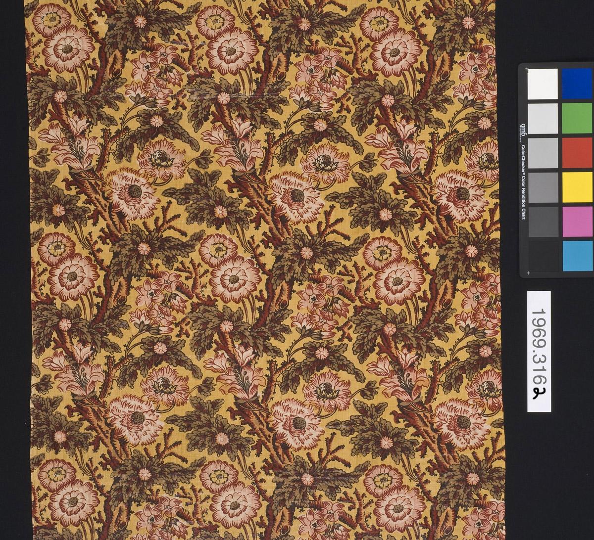 1969.3162 Textile, printed, detail 2