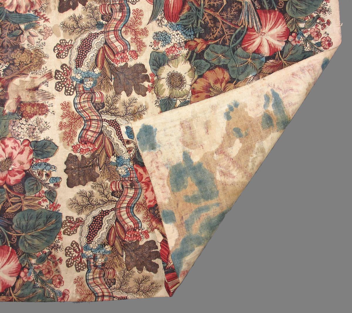 1969.3168 textile, printed folded corner