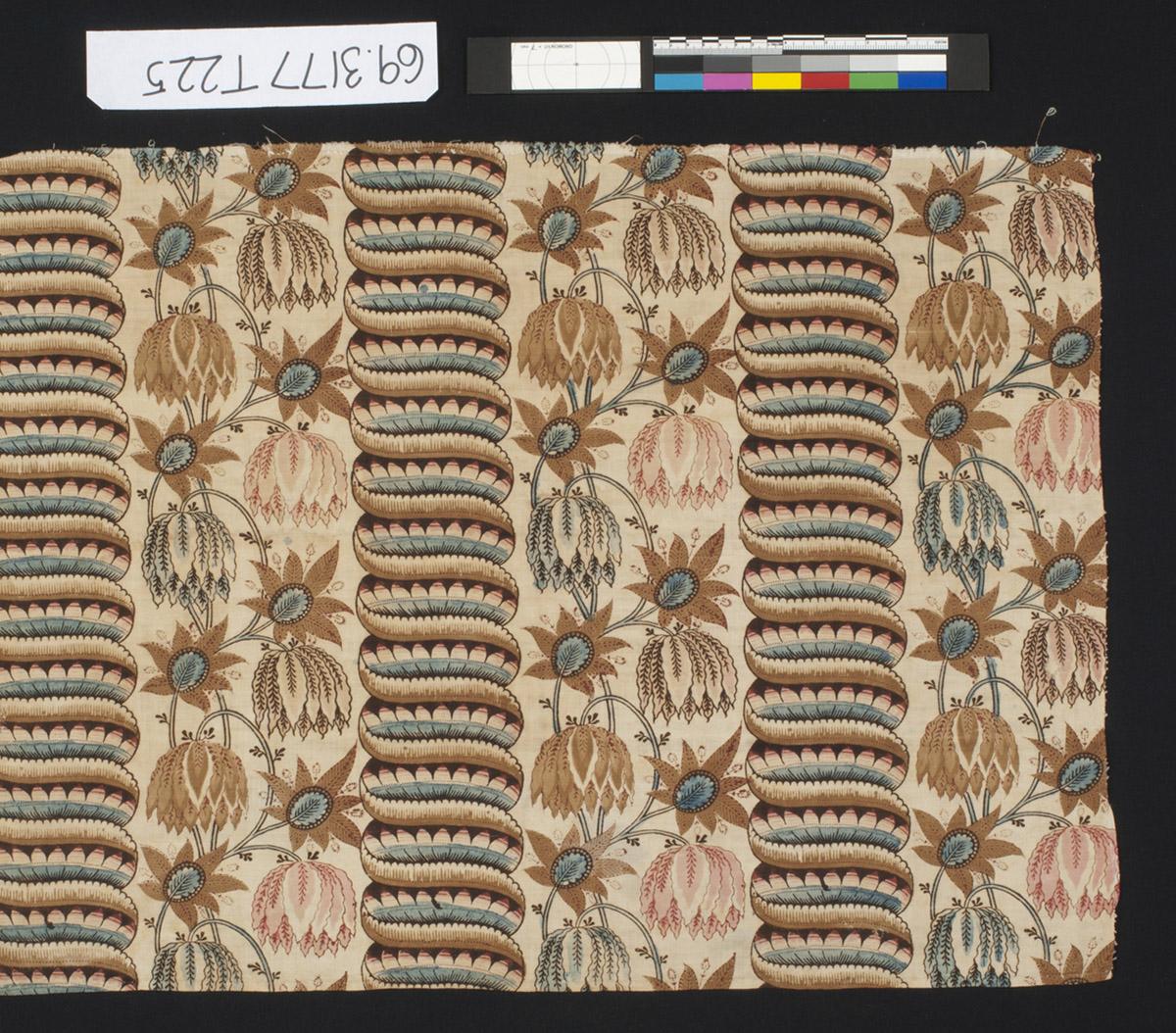 1969.3177 Textile, printed, detail 1