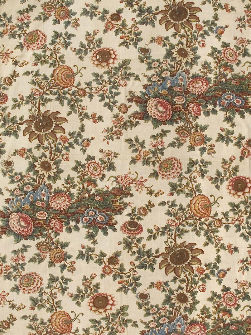 T228 Textile, printed, partial design repeat