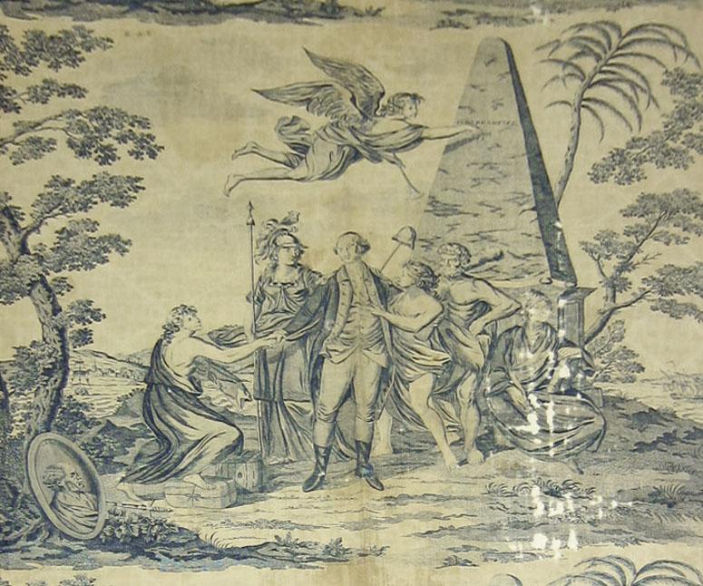 T113 blue textile, printed design repeat