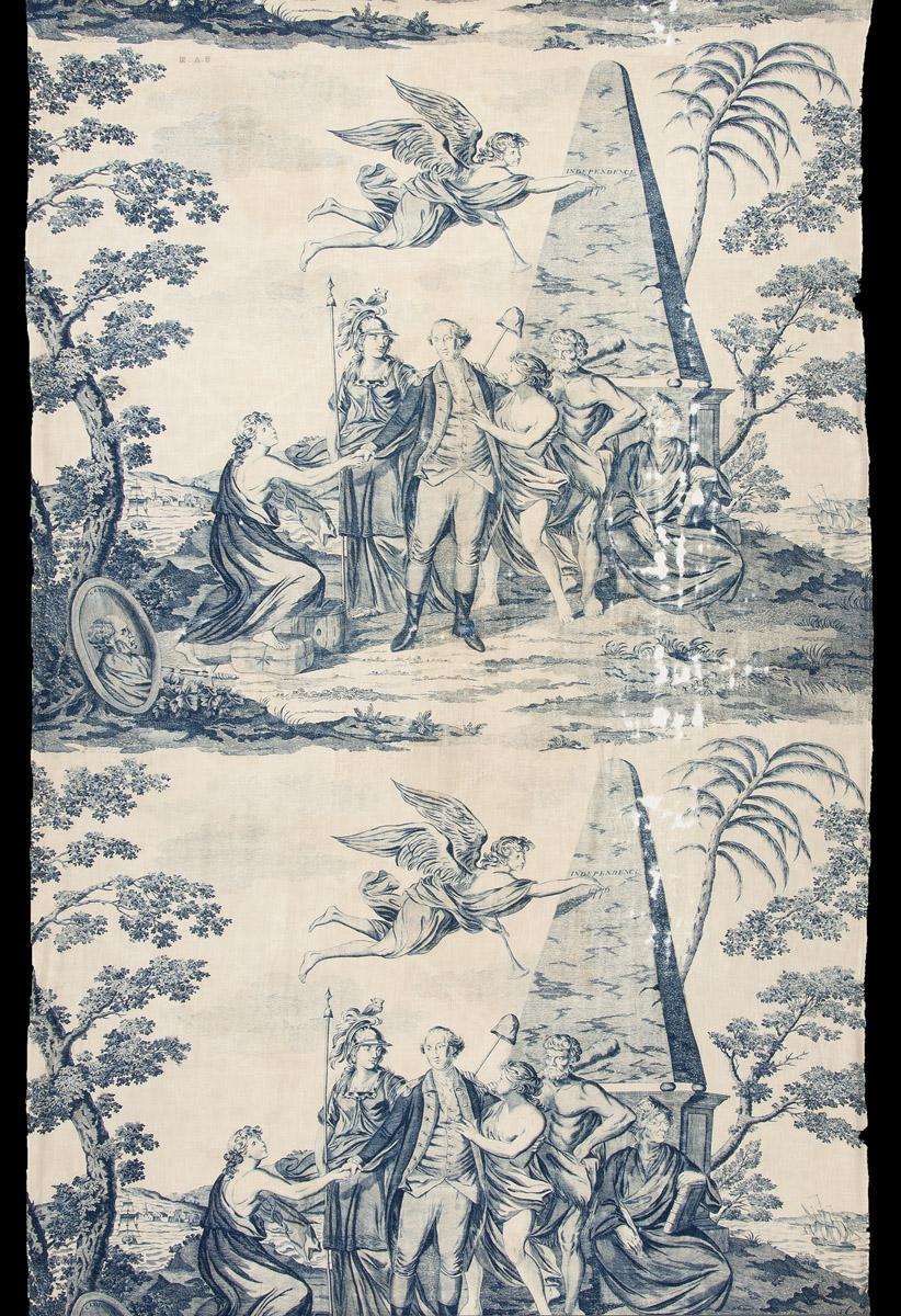1969.3187 Textile, printed, detail 1