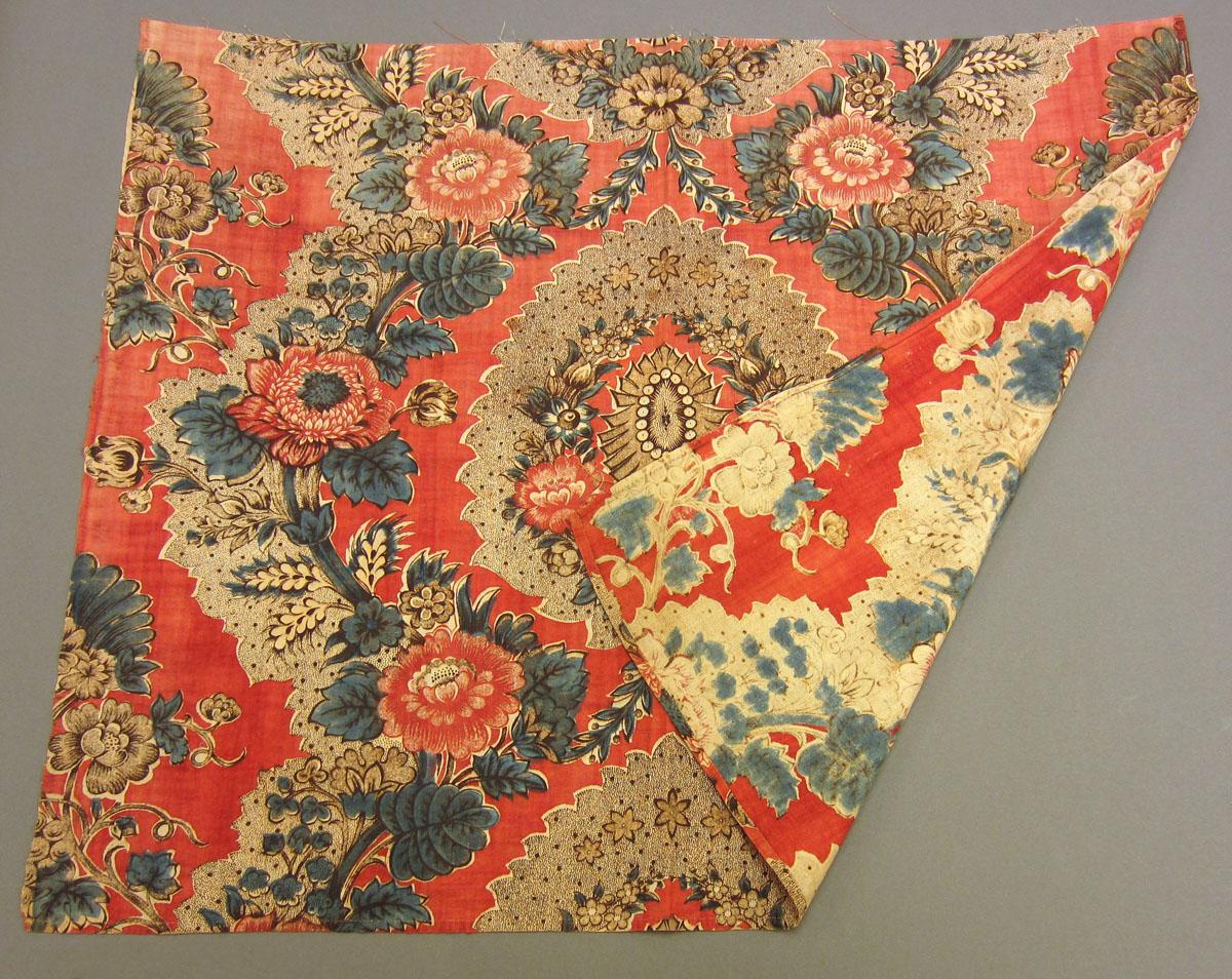 1969.3190 Textile, printed folded corner