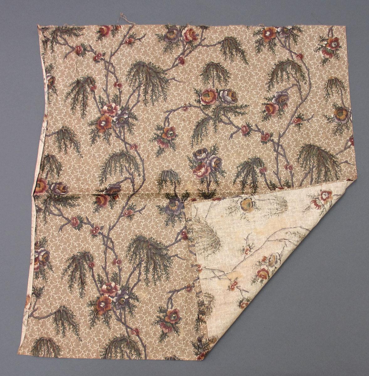 1969.3198 Textile, printed folded corner