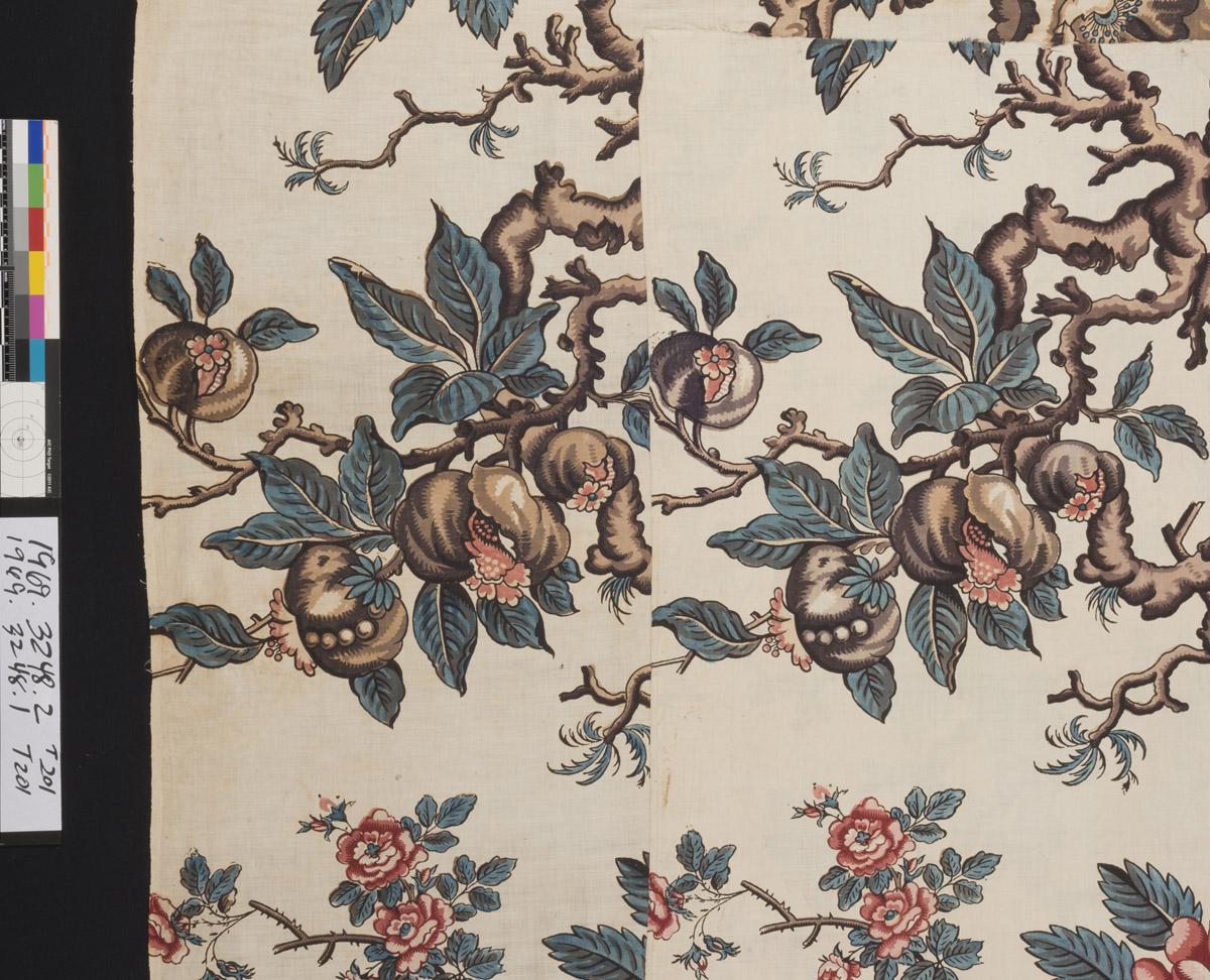 1969.3248.001 Textile, printed, .002 Textile, printed, view 1