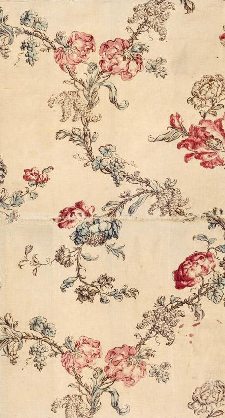 T1206 textile, printed partial design repeat