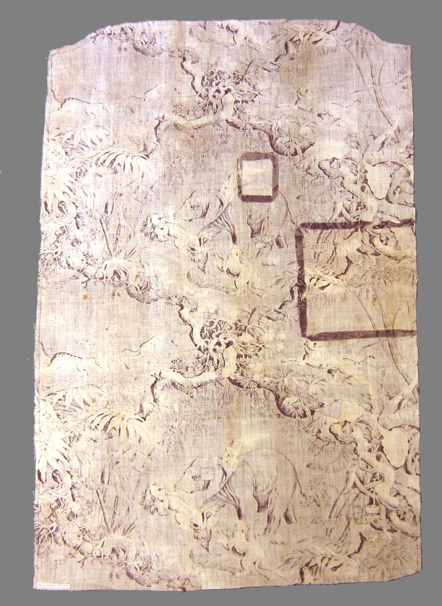 1969.3264 Textile, printed reverse