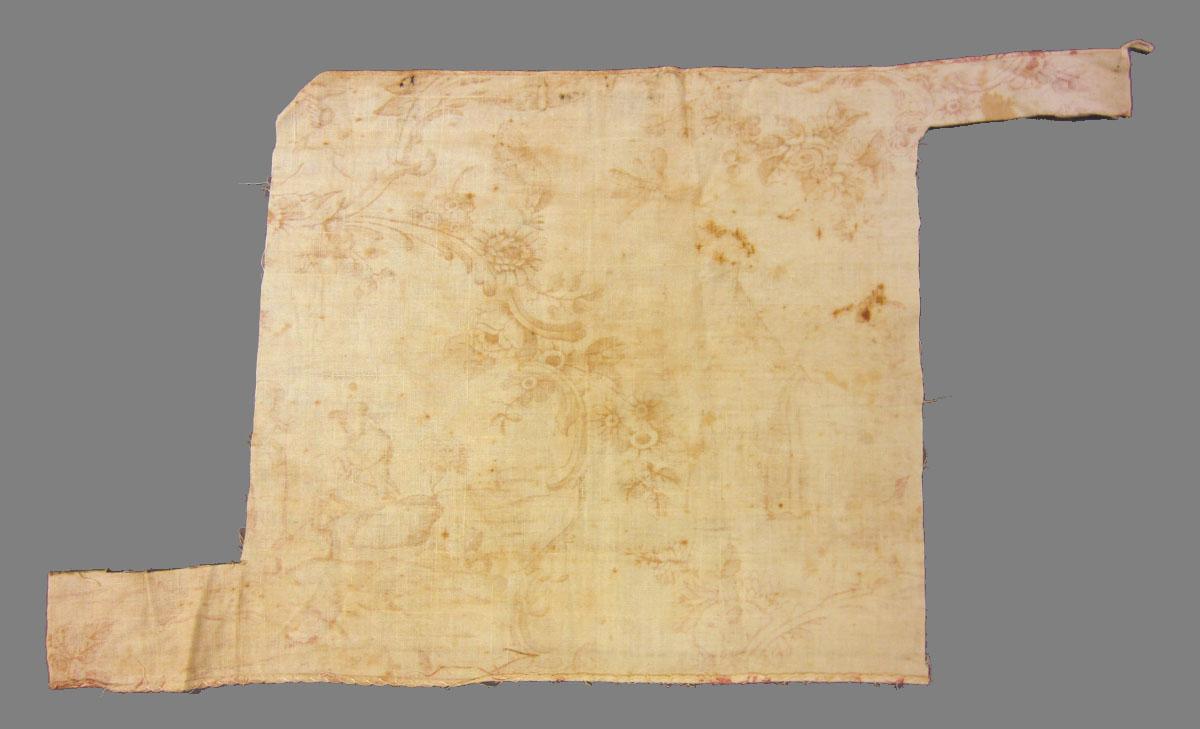 1969.3266 Textile, printed reverse