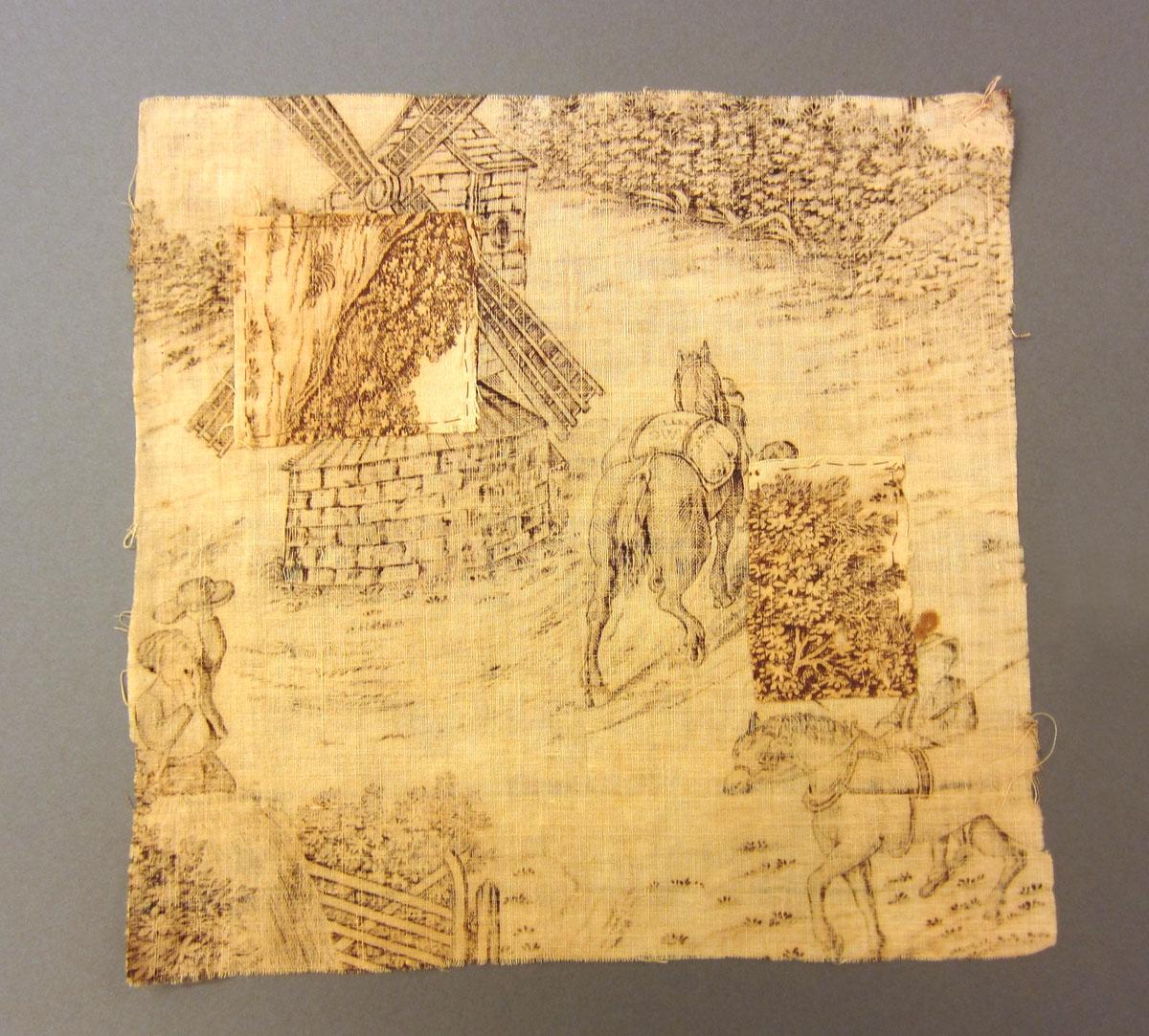 1969.3269.002 Textile, printed reverse