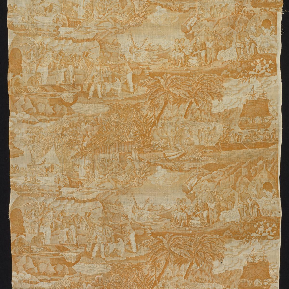 1969.3279 Textile, printed, detail 1