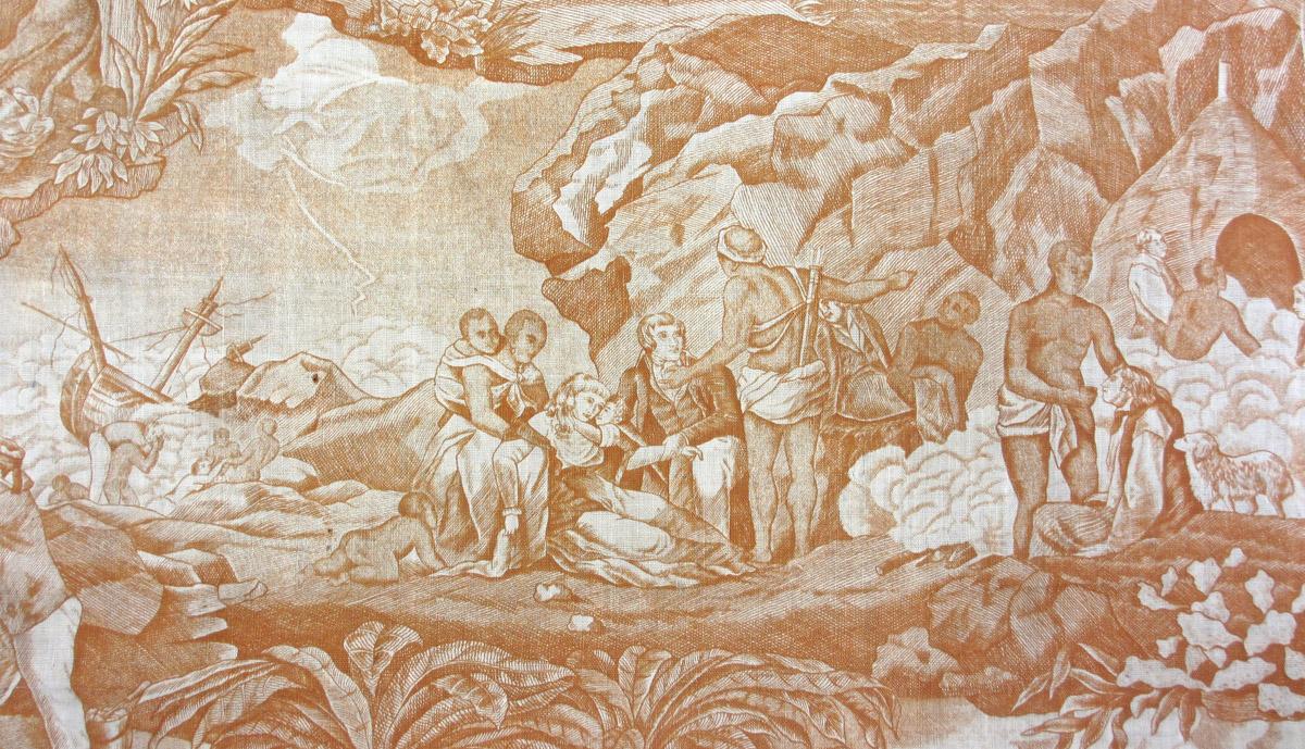1969.3279 Textile, printed, detail 6