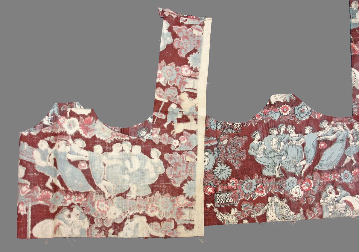 1969.3296 A textile, printed folded corner