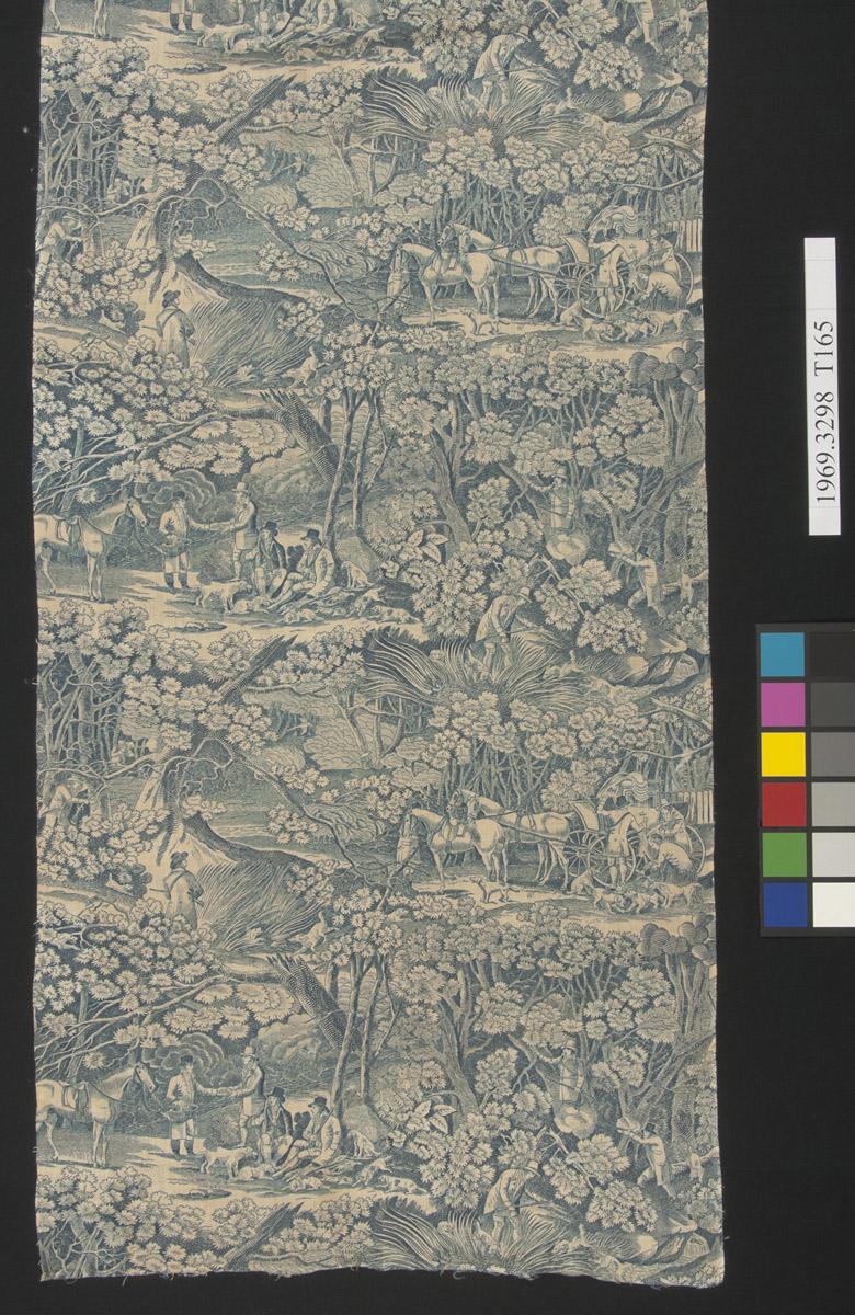 1969.3298 Textile, printed, detail 1