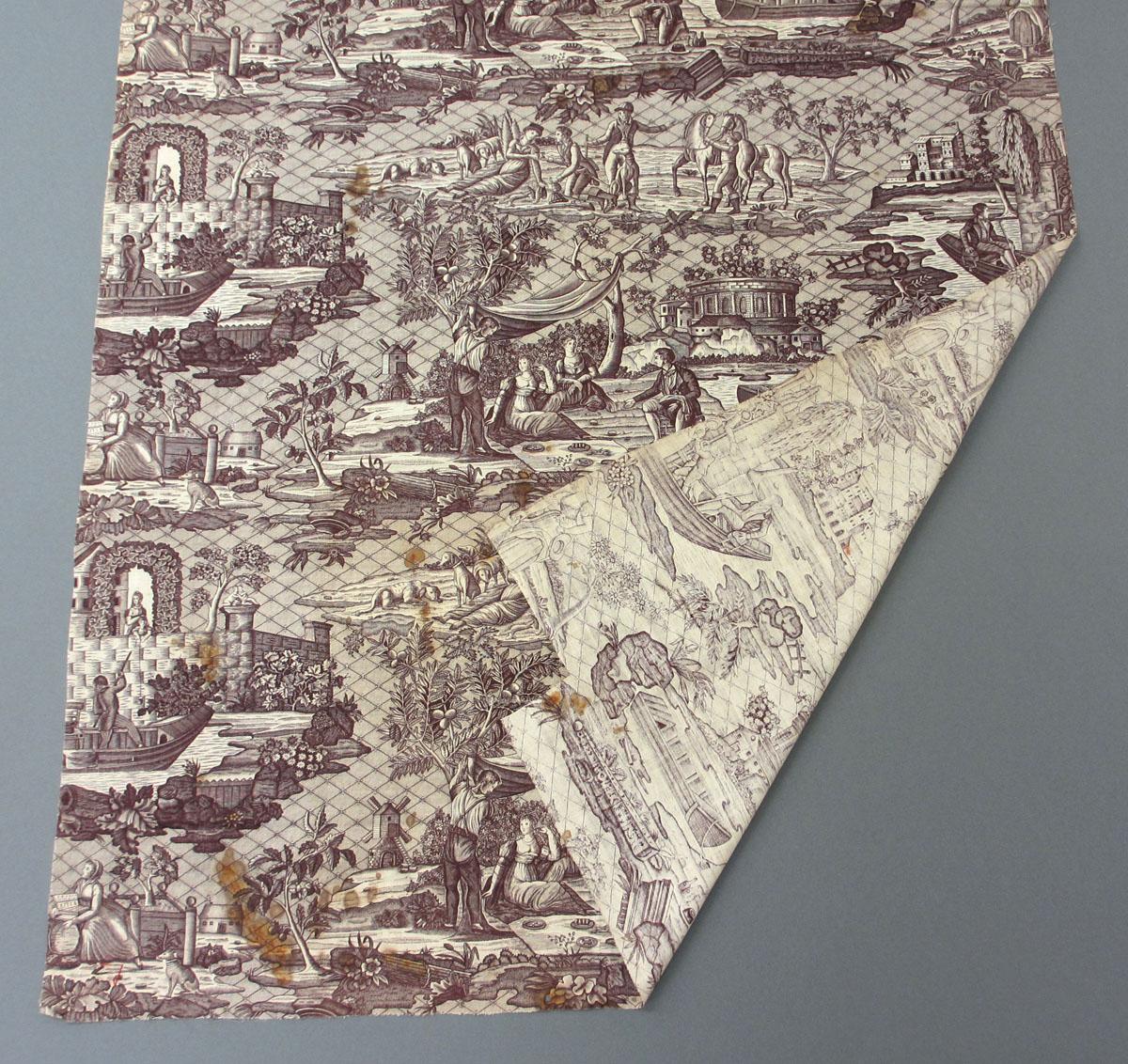 1969.3300 Textile, printed partial folded corner