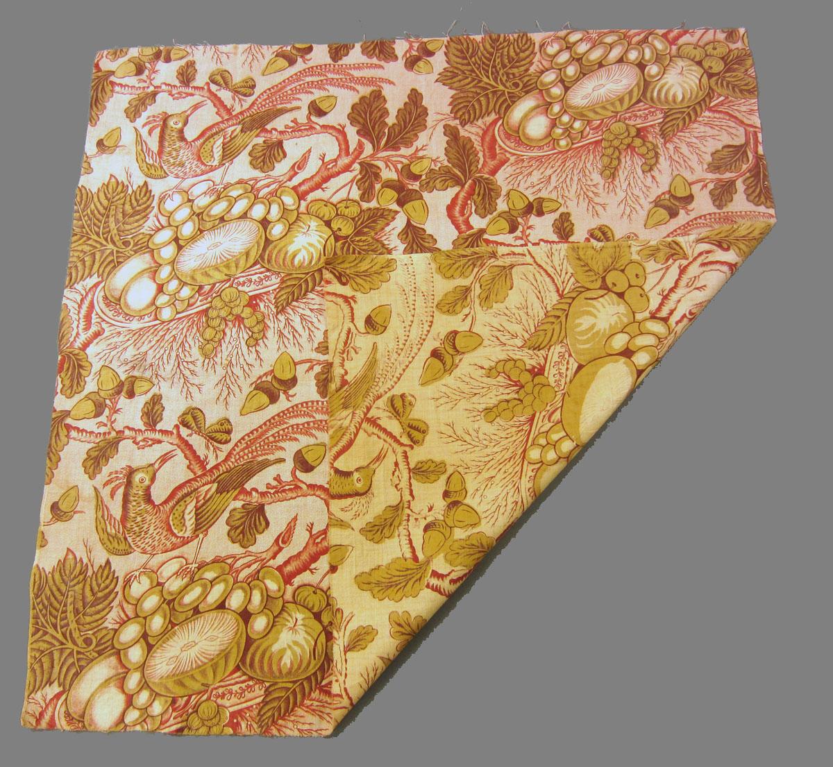 1969.3304 Textile, printed folded corner
